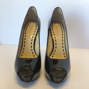 Patent Leather Platform Peep Toe Pump Sz 9